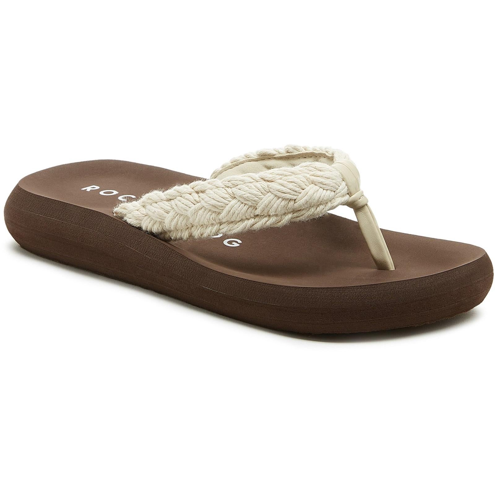 Natural-Brown - Front - Rocket Dog Womens-Ladies Sunset Cord Braided Flip Flops