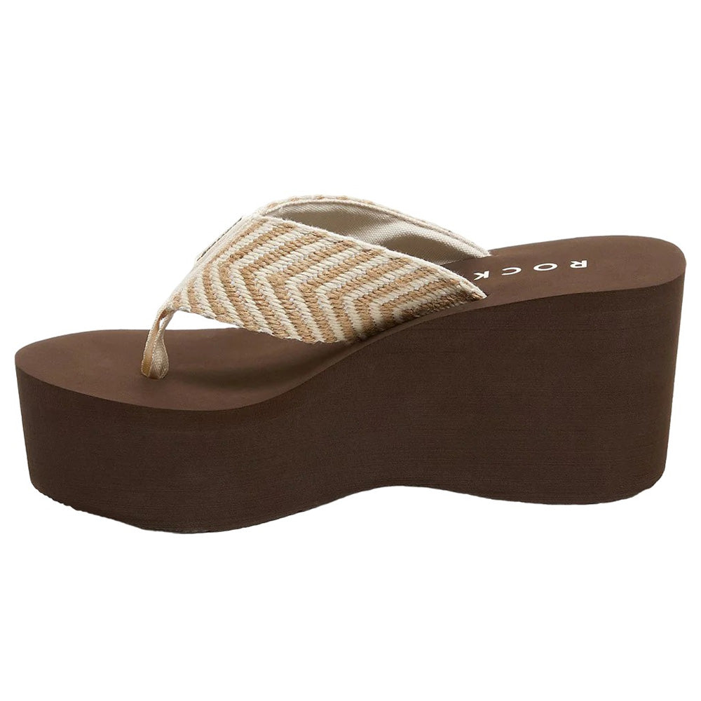 Natural - Side - Rocket Dog Womens-Ladies Crush Cordel Flip Flops