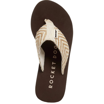Natural - Pack Shot - Rocket Dog Womens-Ladies Crush Cordel Flip Flops