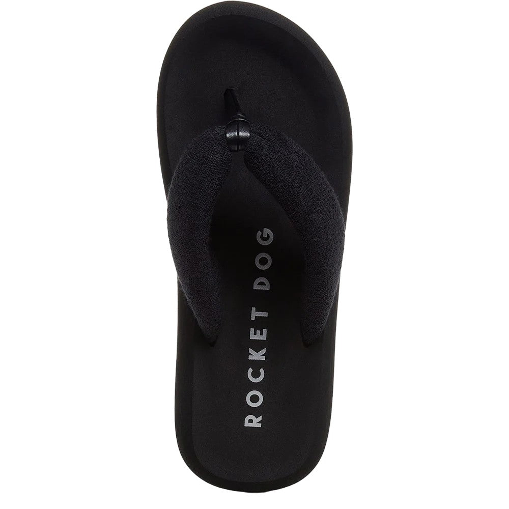 Black - Pack Shot - Rocket Dog Womens-Ladies Flip Flops
