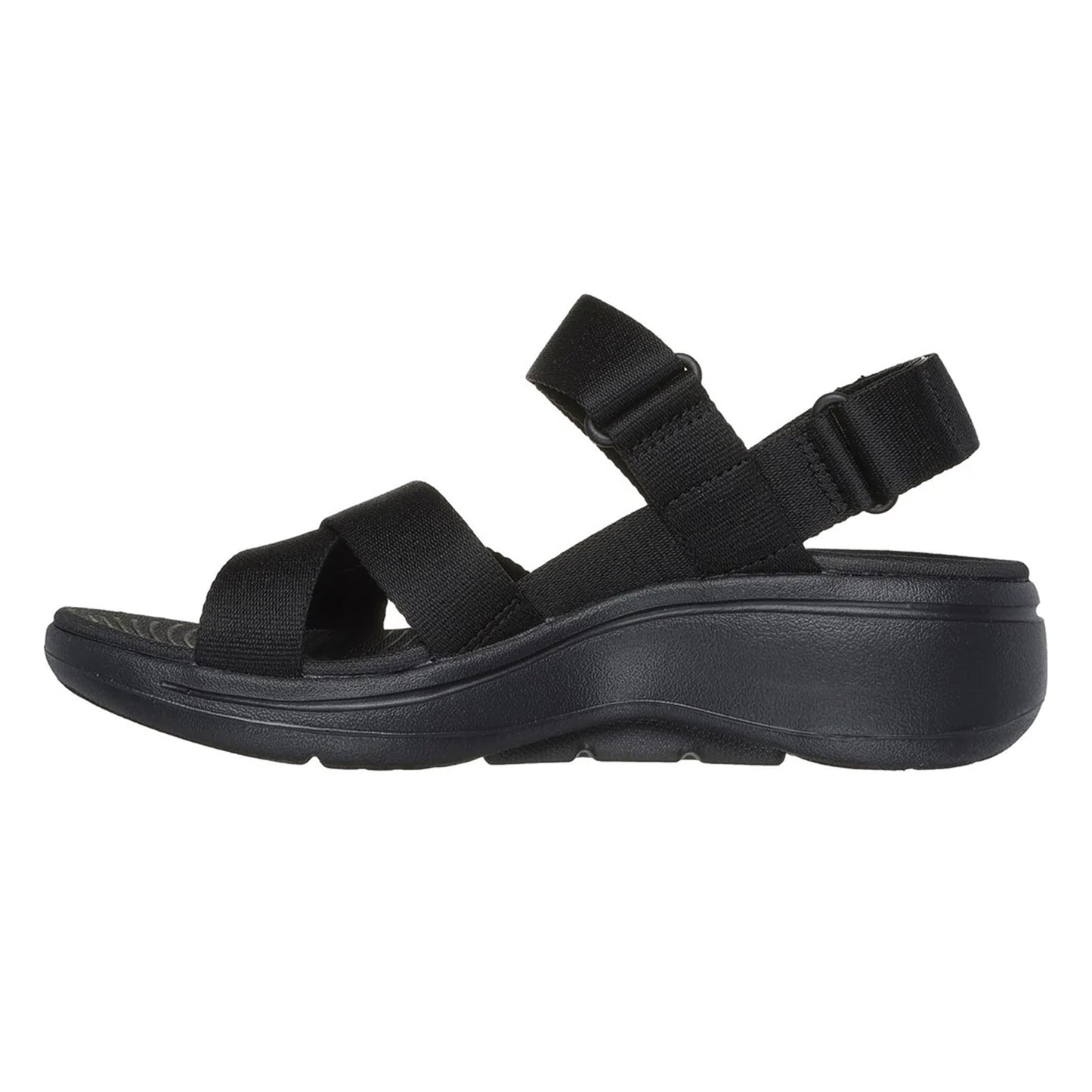 Black - Back - Skechers Womens-Ladies Go Walk Attract Arch Fit Sandals
