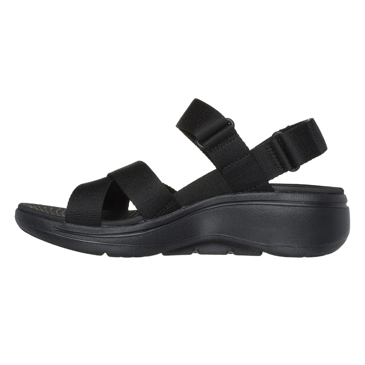 Black - Back - Skechers Womens-Ladies Go Walk Attract Arch Fit Sandals
