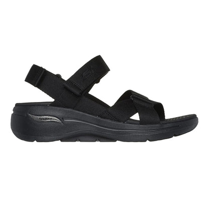 Black - Side - Skechers Womens-Ladies Go Walk Attract Arch Fit Sandals