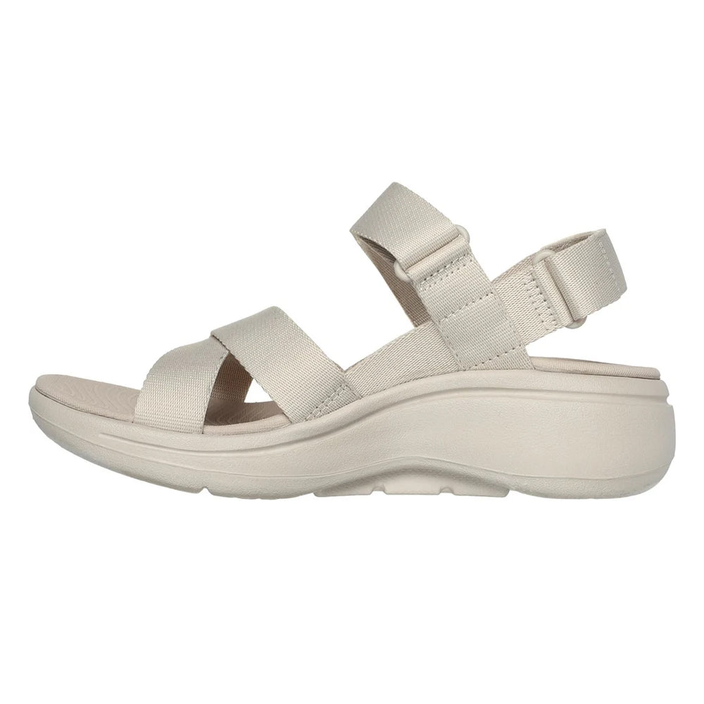 Natural - Back - Skechers Womens-Ladies Go Walk Attract Arch Fit Sandals
