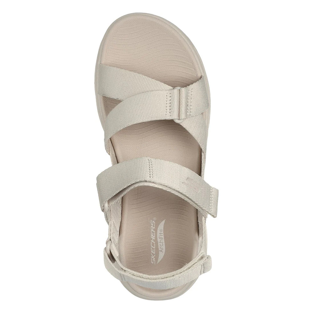 Natural - Lifestyle - Skechers Womens-Ladies Go Walk Attract Arch Fit Sandals