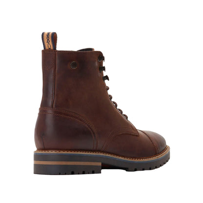 Brown - Back - Base London Mens Sparrow Leather Ankle Boots