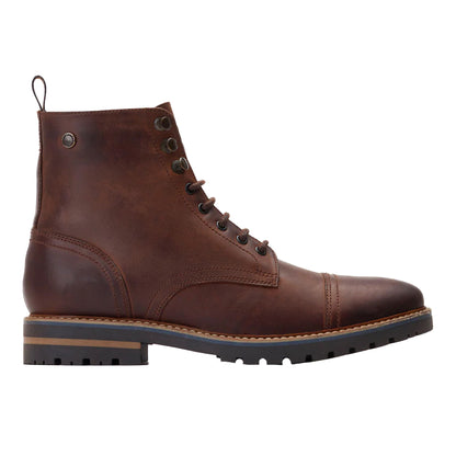 Brown - Side - Base London Mens Sparrow Leather Ankle Boots