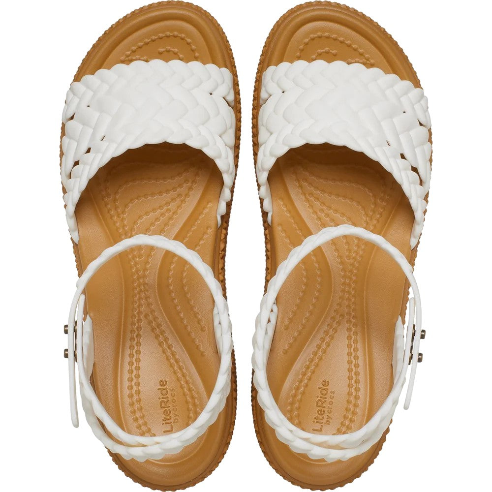 Chalk - Pack Shot - Crocs Womens-Ladies Brooklyn Ankle Strap Wedges