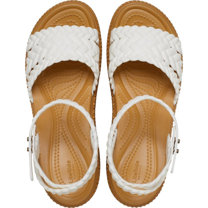 Chalk - Pack Shot - Crocs Womens-Ladies Brooklyn Ankle Strap Wedges