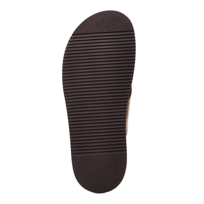 Burnt Tan - Lifestyle - Base London Mens Astro Leather Slip-on Sandals