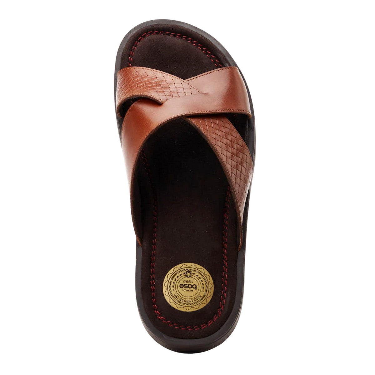 Burnt Tan - Pack Shot - Base London Mens Astro Leather Slip-on Sandals