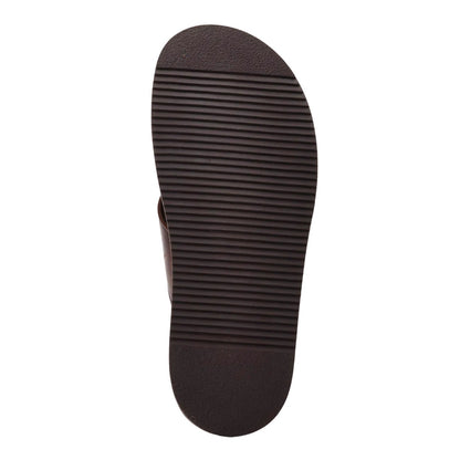 Burnt Brown - Lifestyle - Base London Mens Astro Leather Slip-on Sandals