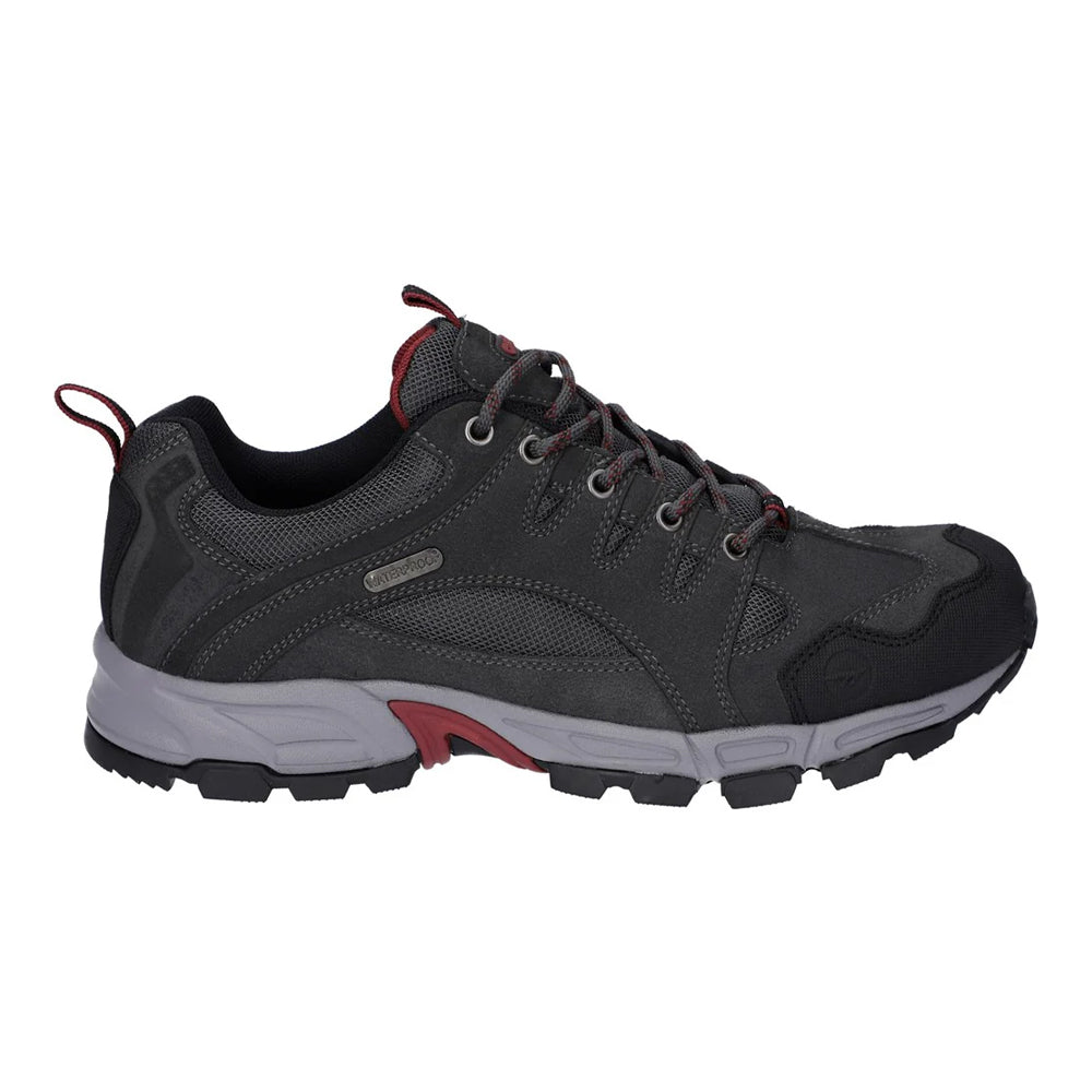 Graphite Grey-Dark Red - Lifestyle - Hi-Tec Mens Auckland Lite Suede Walking Shoes
