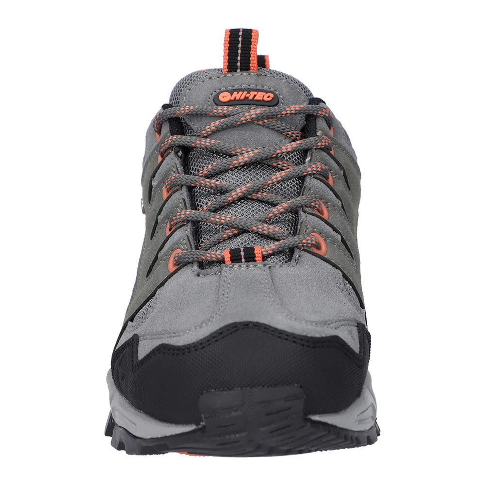 Steel-Coral-Cool Grey - Pack Shot - Hi-Tec Womens-Ladies Auckland Lite Suede Walking Shoes