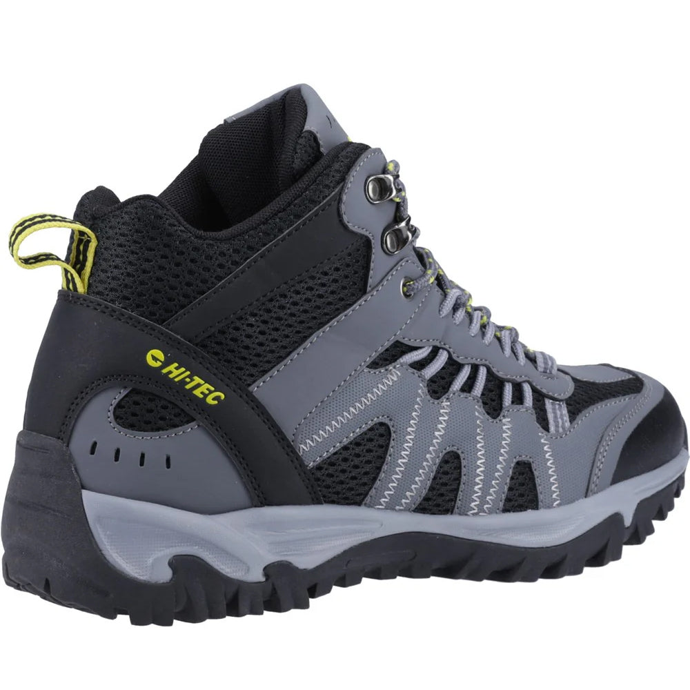 Graphite-Black-Citron - Back - Hi-Tec Mens Jaguar Mid Cut Boots