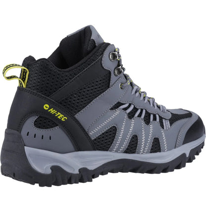 Graphite-Black-Citron - Back - Hi-Tec Mens Jaguar Mid Cut Boots
