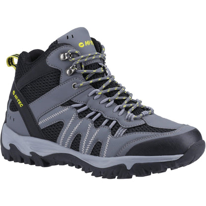 Graphite-Black-Citron - Front - Hi-Tec Mens Jaguar Mid Cut Boots