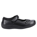 Black - Back - Hush Puppies Girls Christina Leather School Shoes