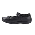 Black - Side - Hush Puppies Girls Christina Leather School Shoes