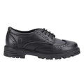 Black - Back - Hush Puppies Girls Maxine Leather School Shoes