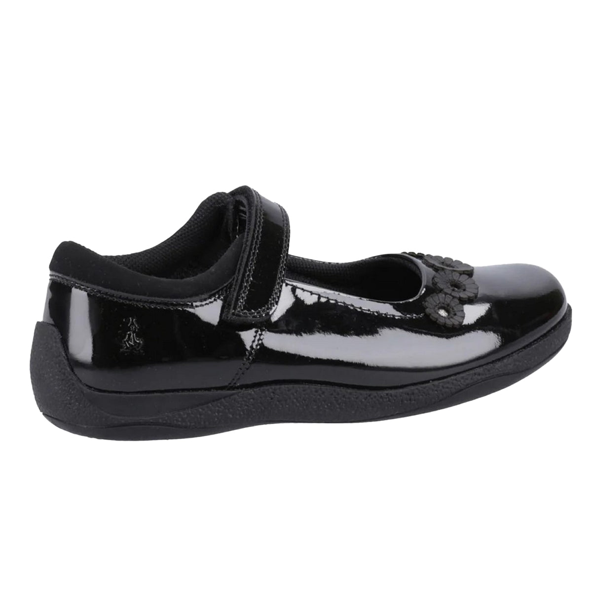 Black Patent - Lifestyle - Hush Puppies Girls Christina Leather School Shoes
