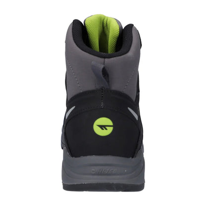 Dark Grey-Lime - Back - Hi-Tec Mens Psych V-Lite Walking Boots