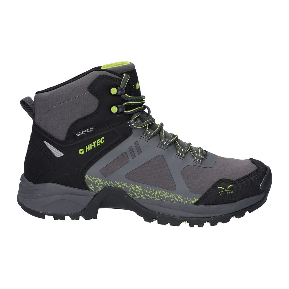 Dark Grey-Lime - Lifestyle - Hi-Tec Mens Psych V-Lite Walking Boots