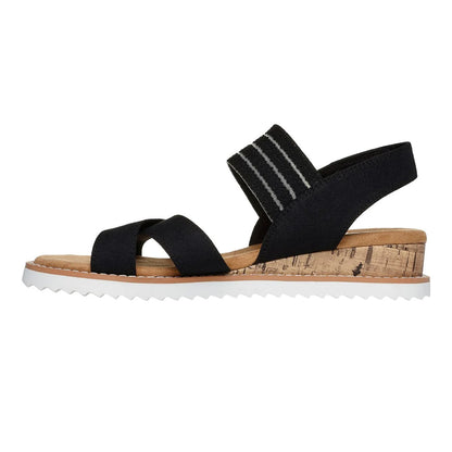 Black - Back - Skechers Womens-Ladies Desert Kiss Shore Enough Sandals