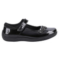 Black Patent - Side - Hush Puppies Girls Christina Leather School Shoes