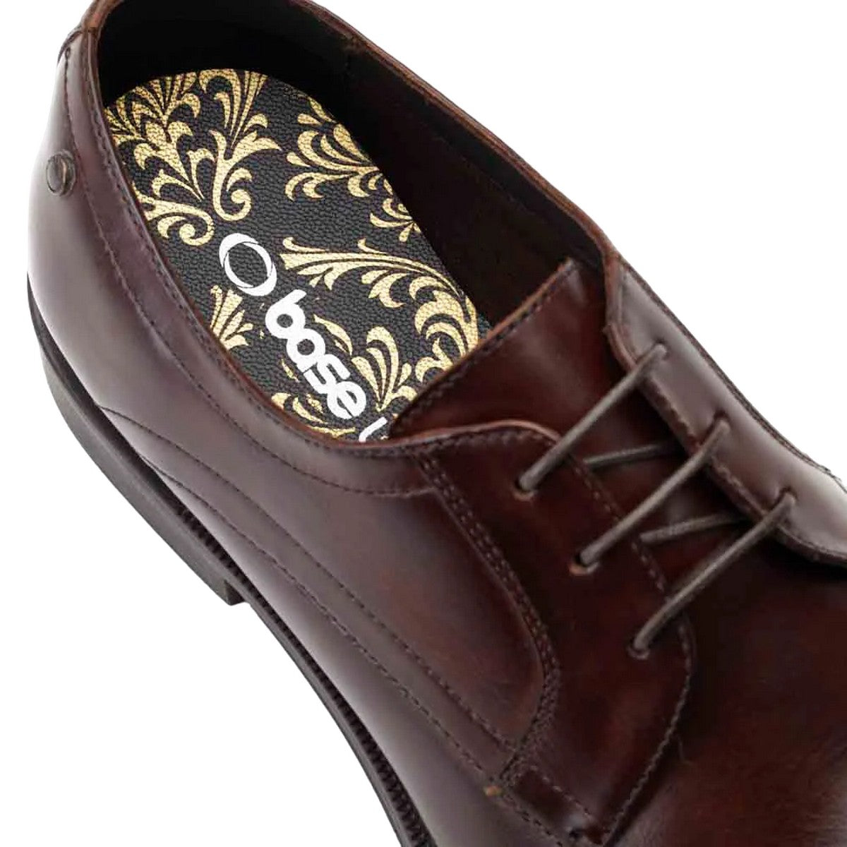 Dark Brown - Lifestyle - Base London Mens Hadley Waxy Leather Derby Shoes