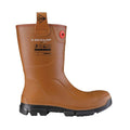 Brown-Black - Side - Dunlop Unisex Adult Purofort Rigpro Fur Lined Safety Wellington Boots