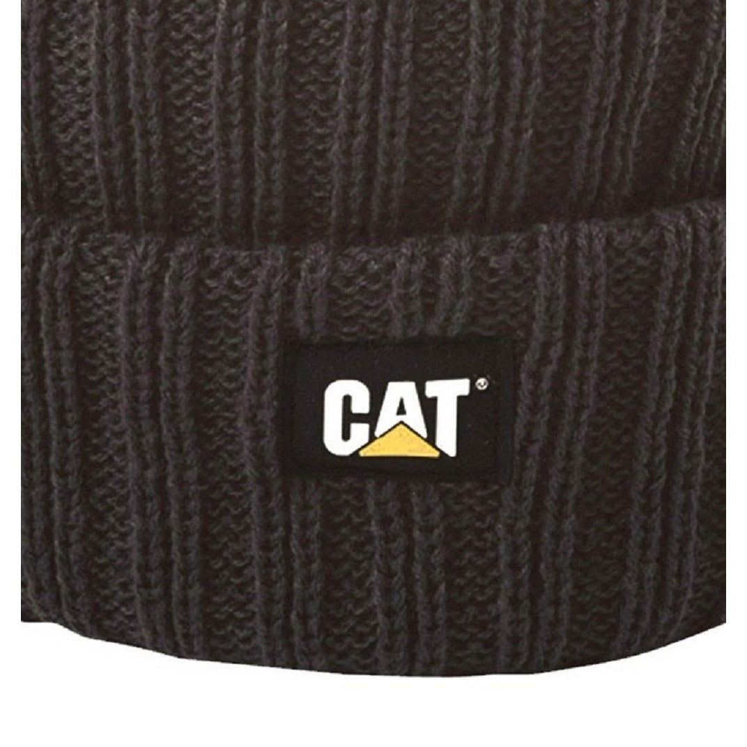 Black - Back - Caterpillar C443 Rib Watch Hat - Headwear