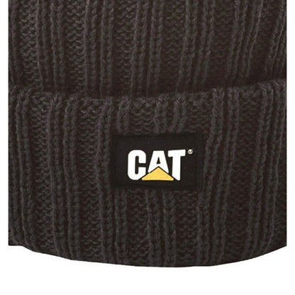 Black - Back - Caterpillar C443 Rib Watch Hat - Headwear