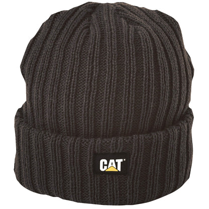 Black - Front - Caterpillar C443 Rib Watch Hat - Headwear