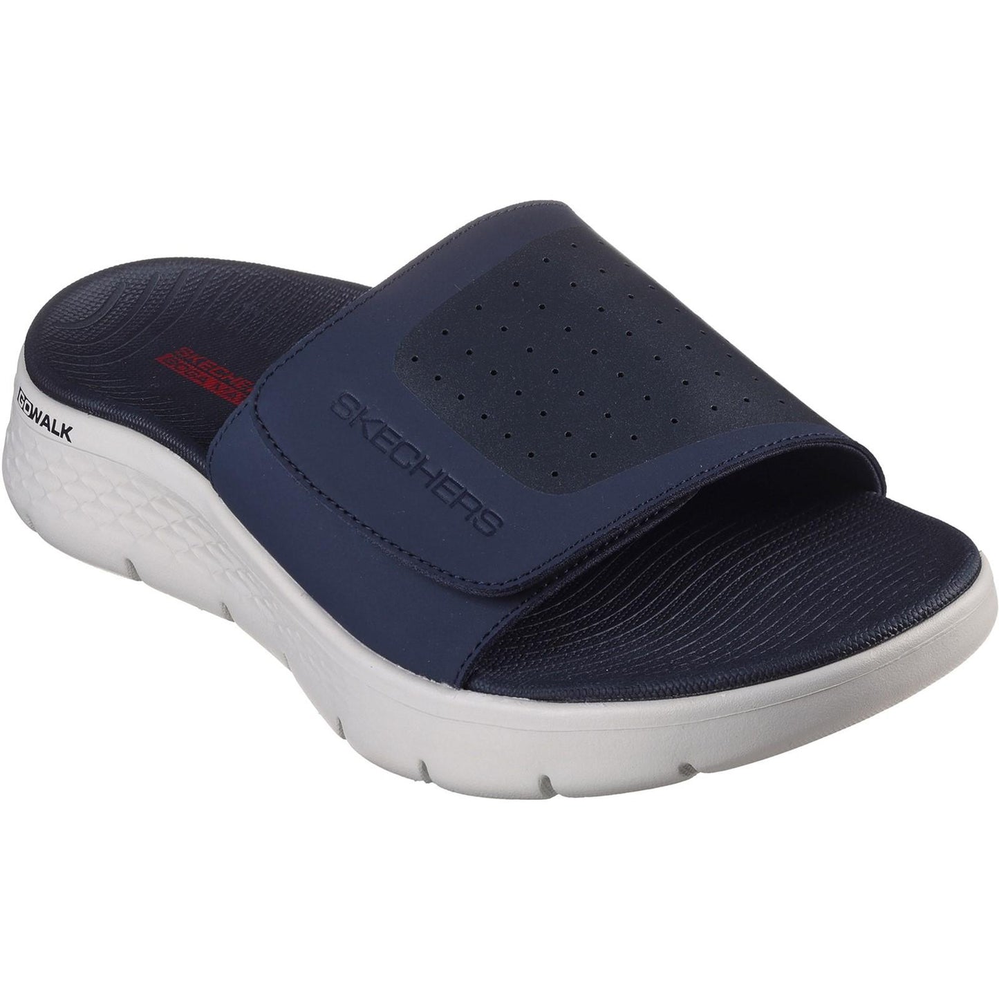 Navy-Red - Front - Skechers Mens Go Walk Flex Sandbar Mules