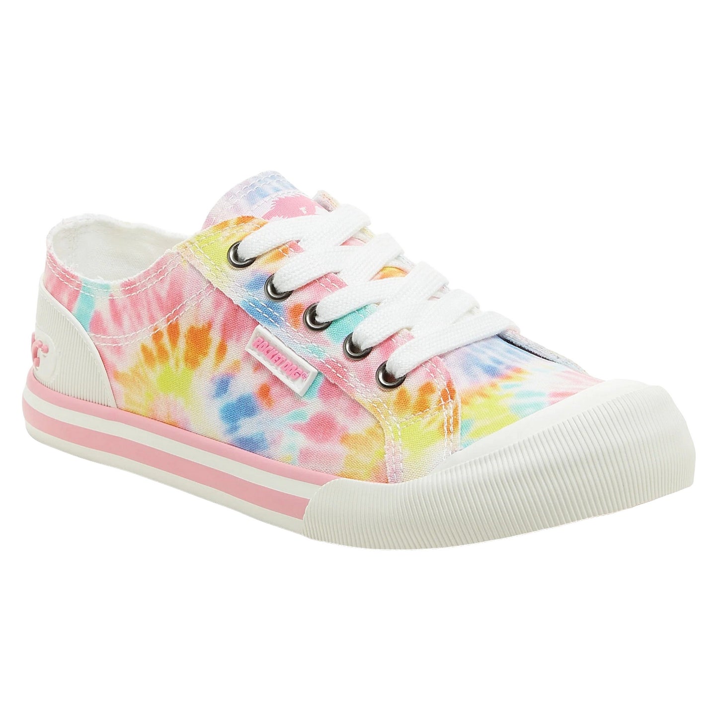 Multicoloured - Front - Rocket Dog Womens-Ladies Jazzin Bright Tie Dye Trainers