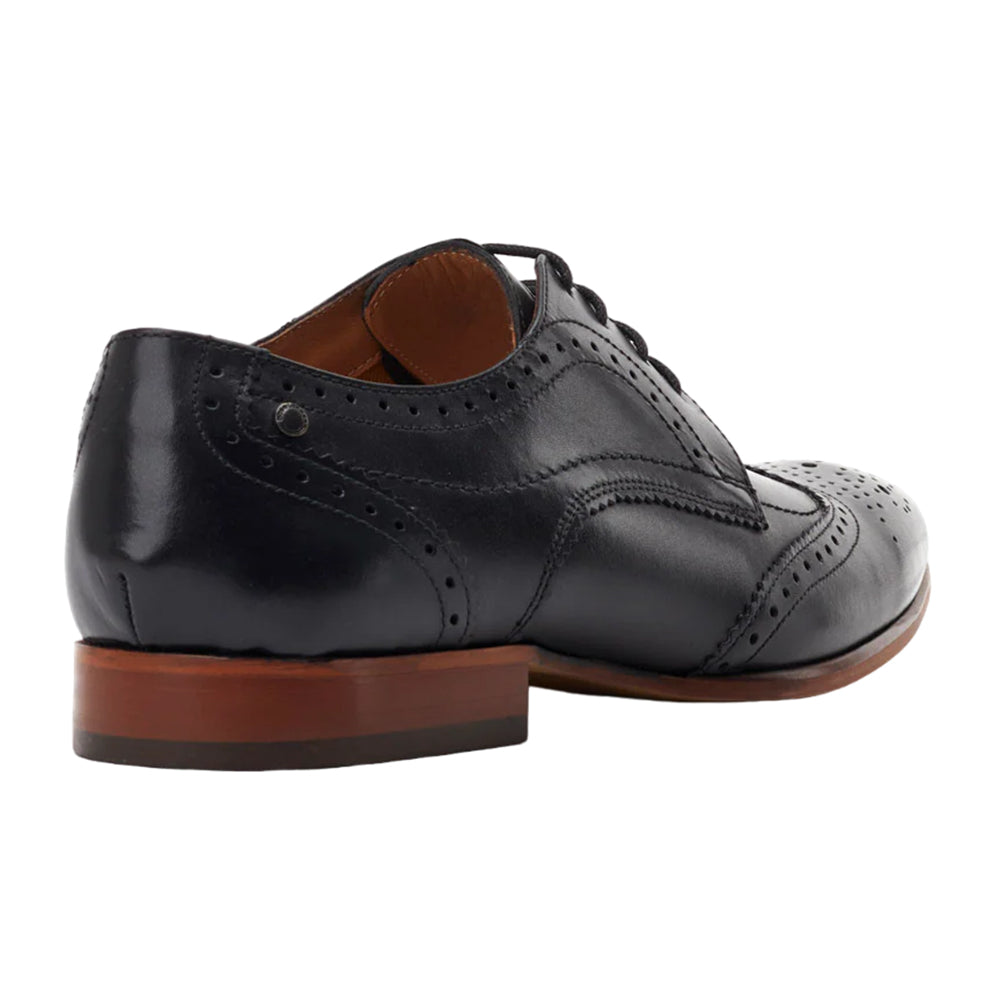 Black - Back - Base London Mens Barbera Leather Brogues