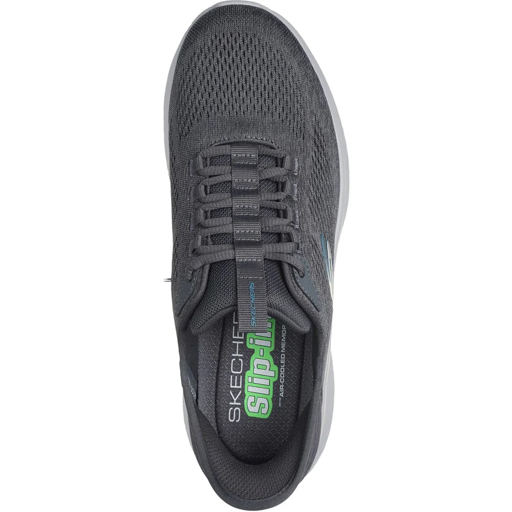 Charcoal-Blue - Pack Shot - Skechers Mens Skech-Lite Pro Primebase Trainers