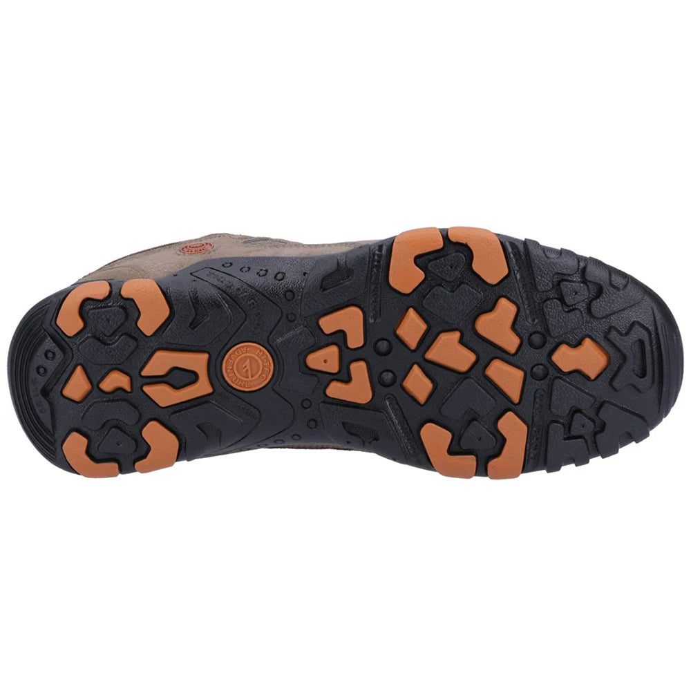 Taupe-Burnt Orange - Side - Hi-Tec Mens Quadra II Suede Walking Shoes