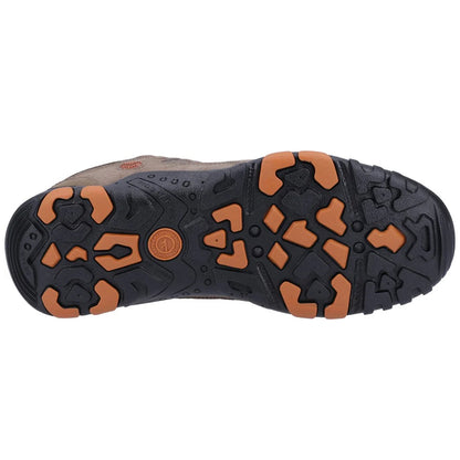 Taupe-Burnt Orange - Side - Hi-Tec Mens Quadra II Suede Walking Shoes
