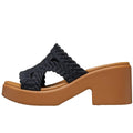 Black - Pack Shot - Crocs Womens-Ladies Brooklyn Block Heel Mules