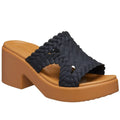 Black - Front - Crocs Womens-Ladies Brooklyn Block Heel Mules