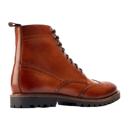 Tan - Back - Base London Mens Boone Leather Boots