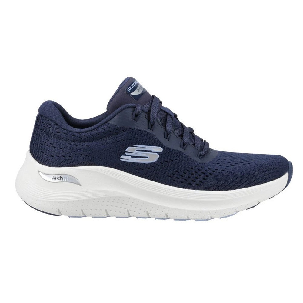 Navy - Side - Skechers Womens-Ladies 2.0 - Big League Arch Fit Trainers