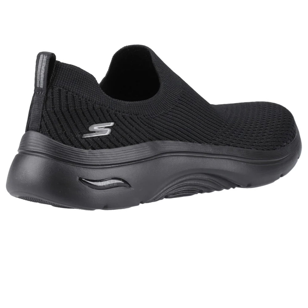 Black - Back - Skechers Womens-Ladies Go Walk 2.0 Paityn Arch Fit Sports Shoes