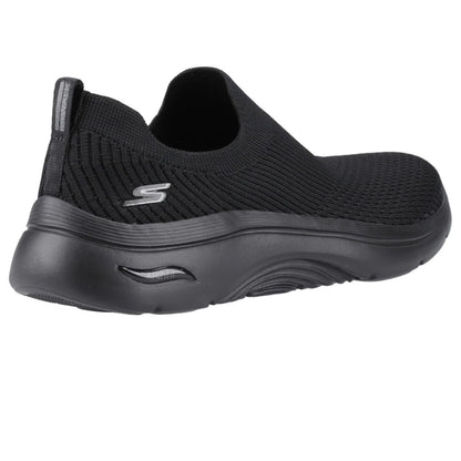 Black - Back - Skechers Womens-Ladies Go Walk 2.0 Paityn Arch Fit Sports Shoes