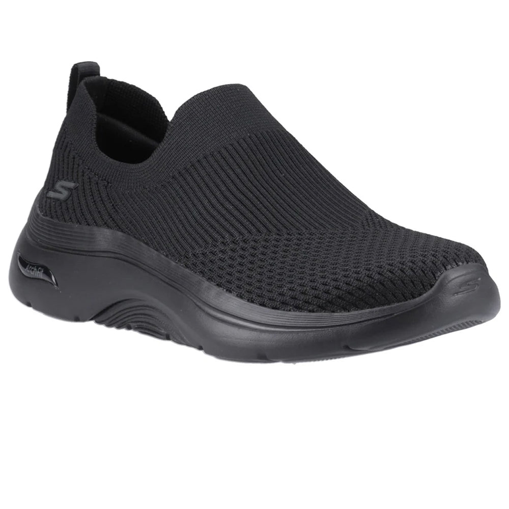 Black - Front - Skechers Womens-Ladies Go Walk 2.0 Paityn Arch Fit Sports Shoes