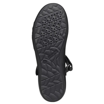 Black - Side - Geox Girls J Iberide F Leather School Shoes