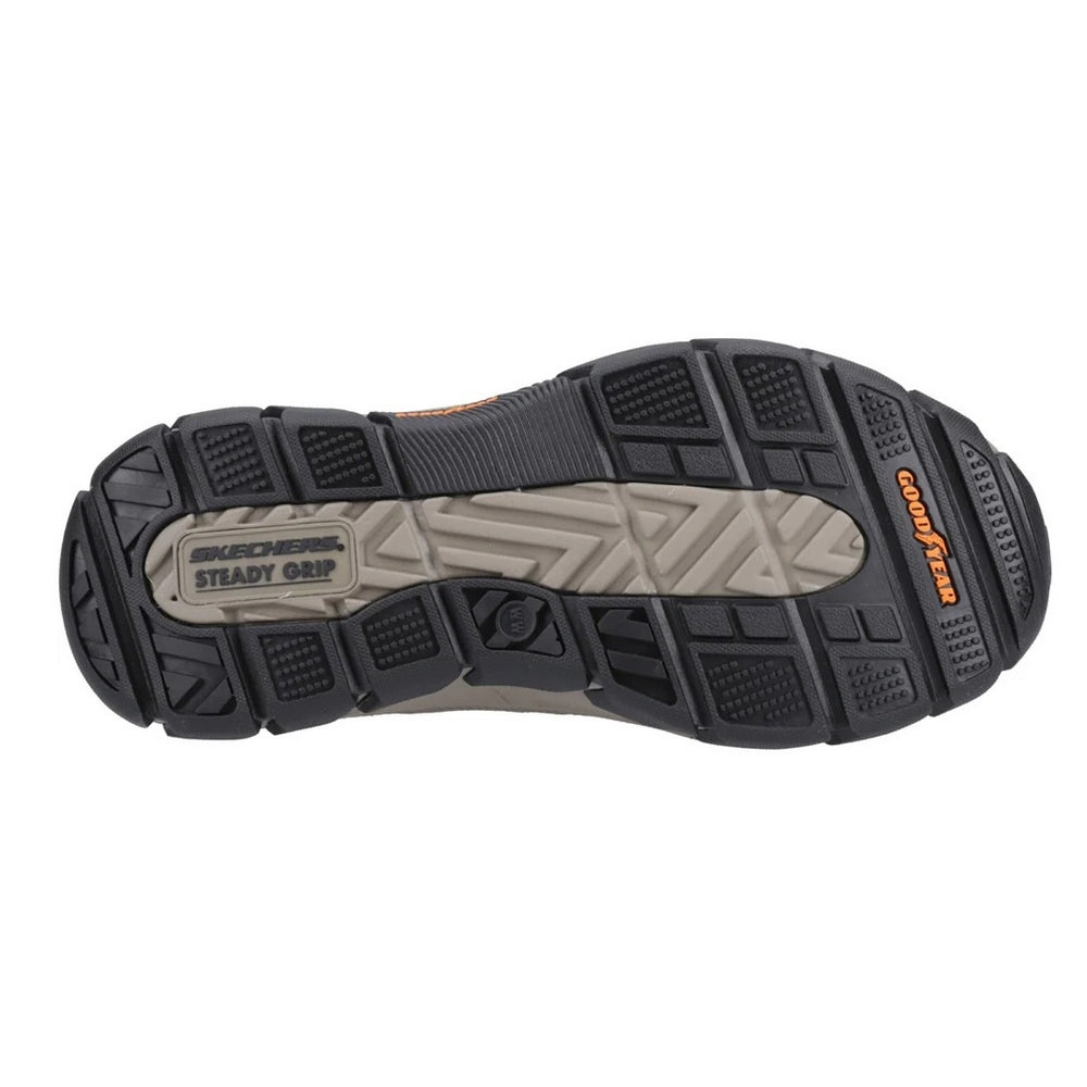 Dark Brown - Lifestyle - Skechers Mens Respected Elgin Leather Shoes