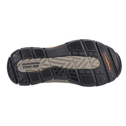 Dark Brown - Lifestyle - Skechers Mens Respected Elgin Leather Shoes